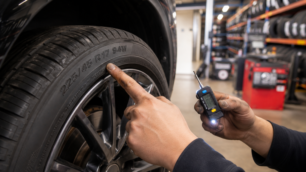 Tyre size guide Sydney sidewall numbers checked at Hot Tyres Riverwood